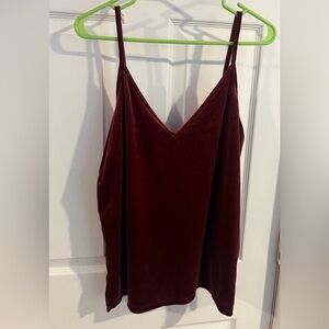 Old Navy Velvet V-Neck Spaghetti Strap Cami - Wine
